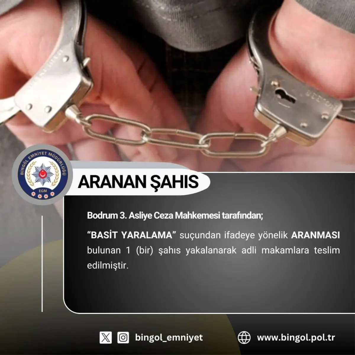 Bingöl’de 11 Aranan Şahıs Yakalandı