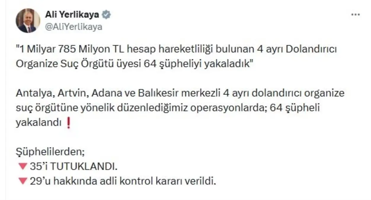 64 Dolandırıcı Yakalandı