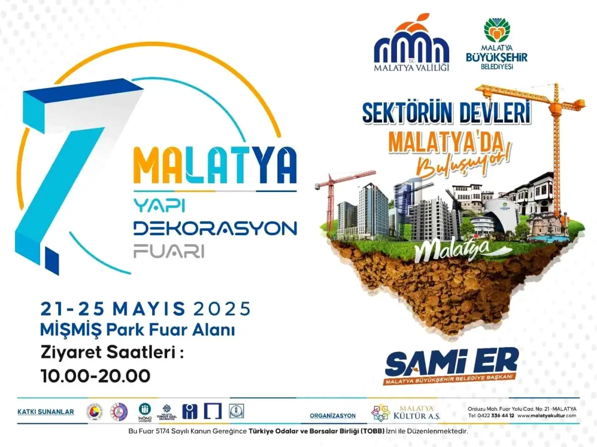 7. Malatya Yapı Dekorasyon Fuarı Mayıs’ta Kapılarını Açıyor
