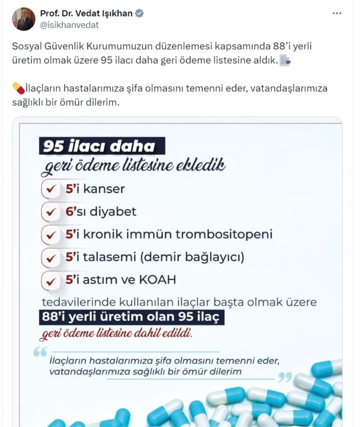 95 Yeni İlaç Geri Ödeme Listesine Alındı