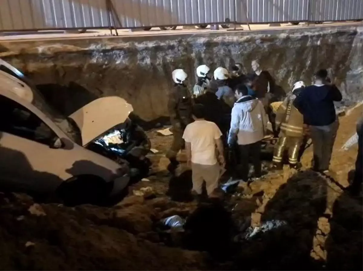 Araba Bekçiye Çarptı, Şantiyeye Uçtu