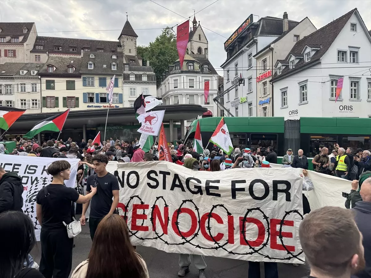Basel’de İsrail’e Eurovision Protestosu