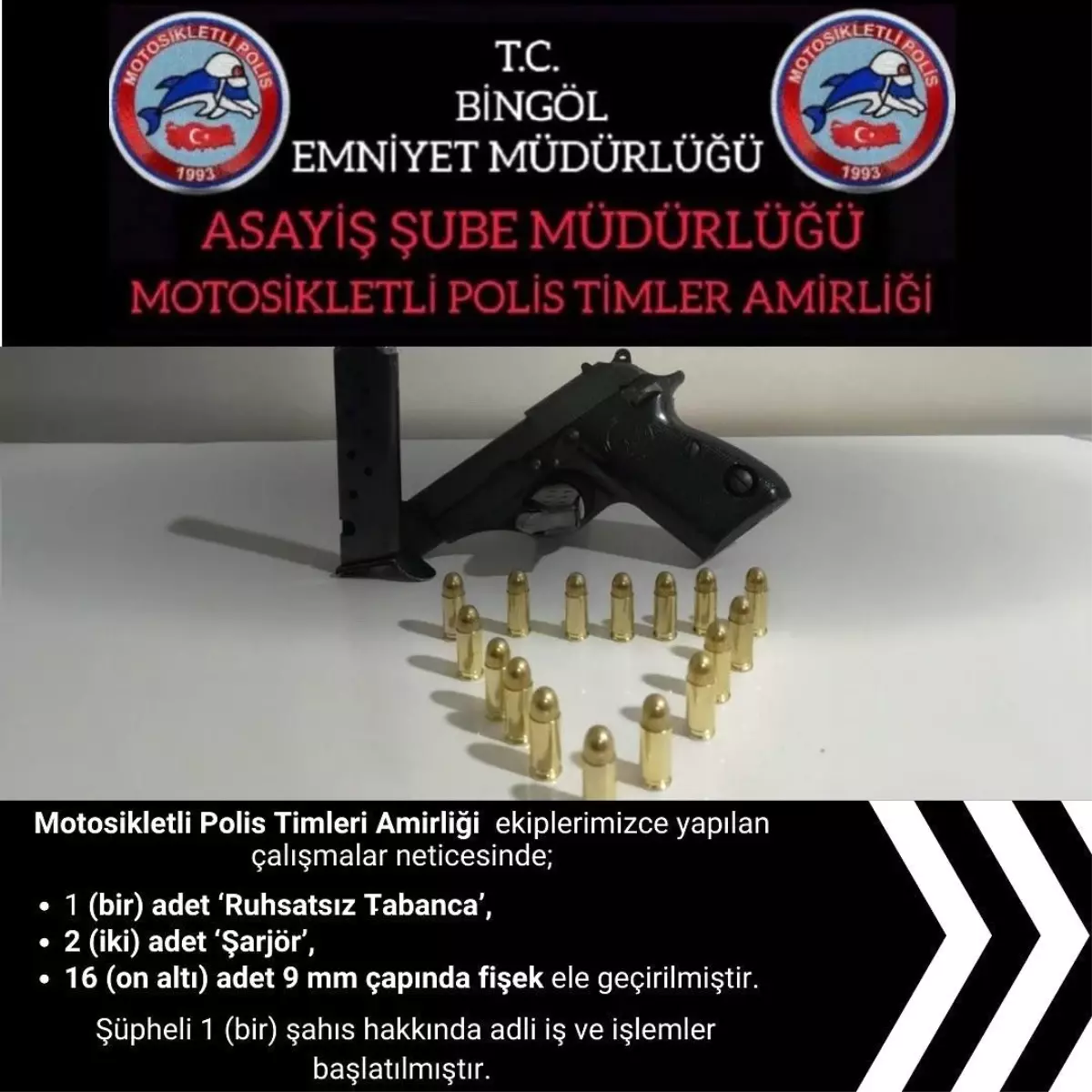 Bingöl’de Ruhsatsız Silah Ele Geçirildi