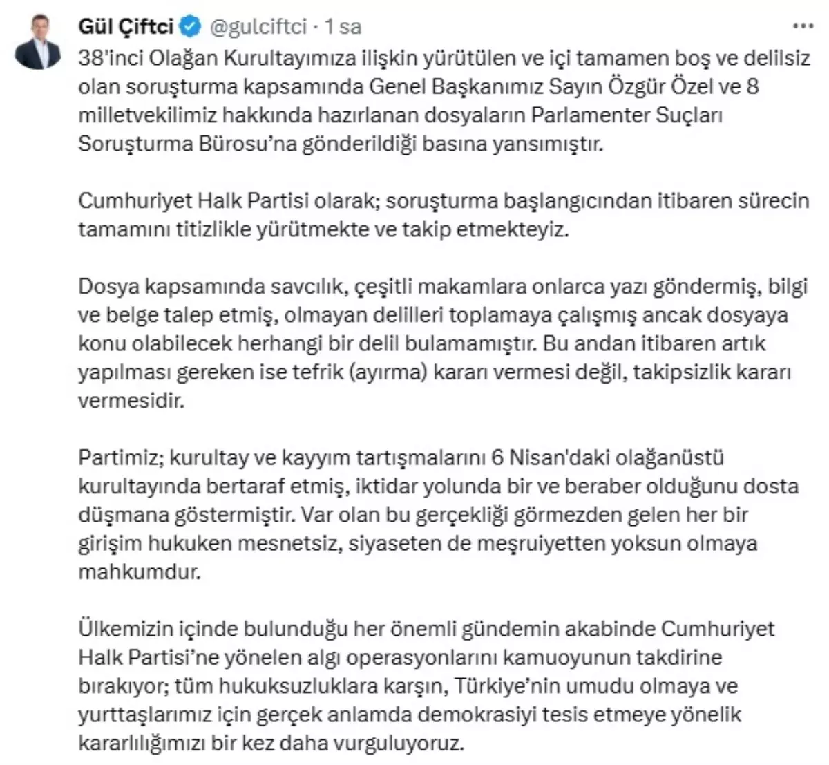 CHP’den Kurultay Soruşturmasına Reaksiyon