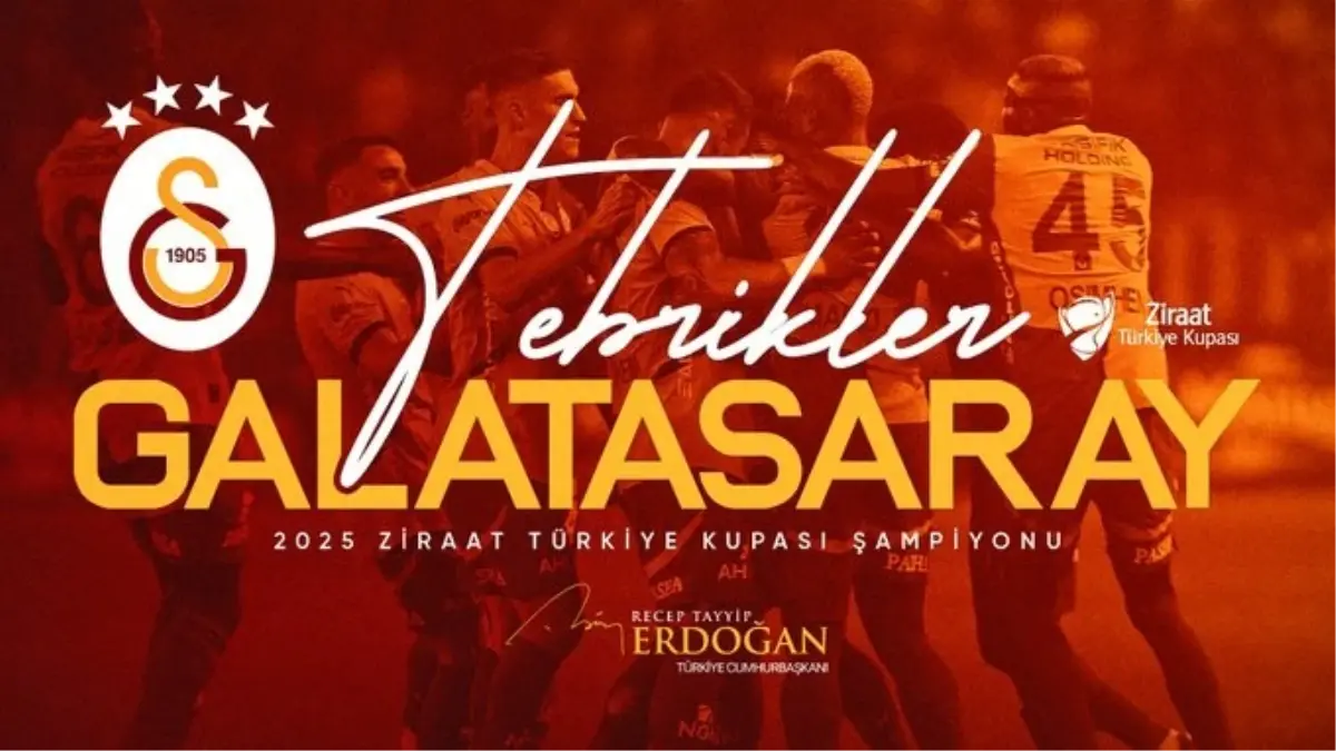 Cumhurbaşkanı Erdoğan, Ziraat Türkiye Kupası Şampiyonu Galatasaray’ı tebrik etti