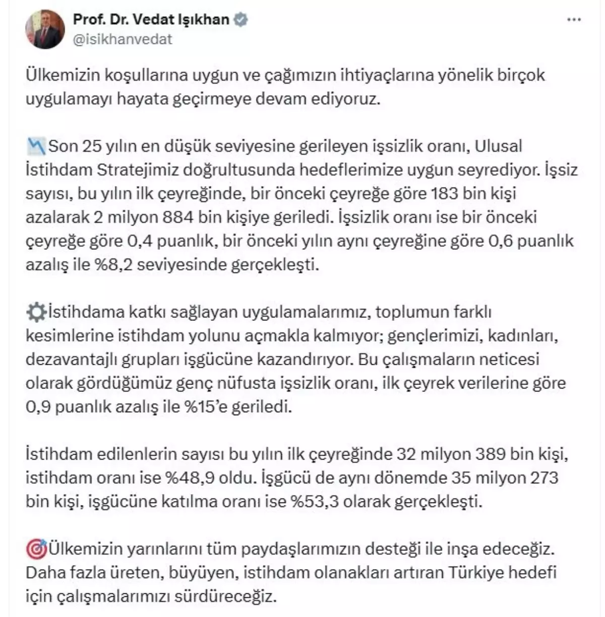 İşsizlik Oranı Tarihi Düşük Düzeyde