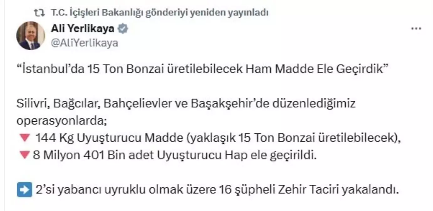 İstanbul’da Uyuşturucu Operasyonu: 16 Kuşkulu Yakalandı