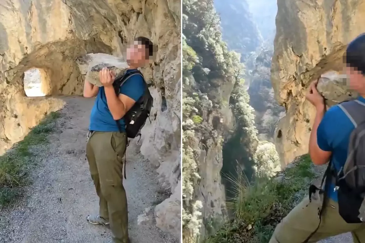 Kaya modülünü vadiye fırlatan turiste rekor ceza