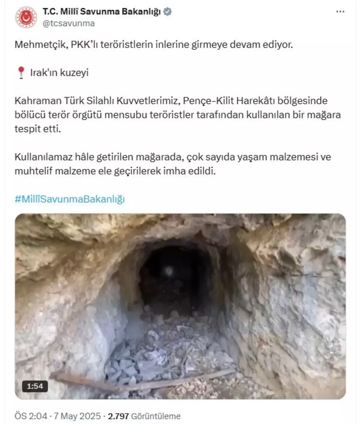 Mehmetçik, PKK’lıların Mağarasını Buldu