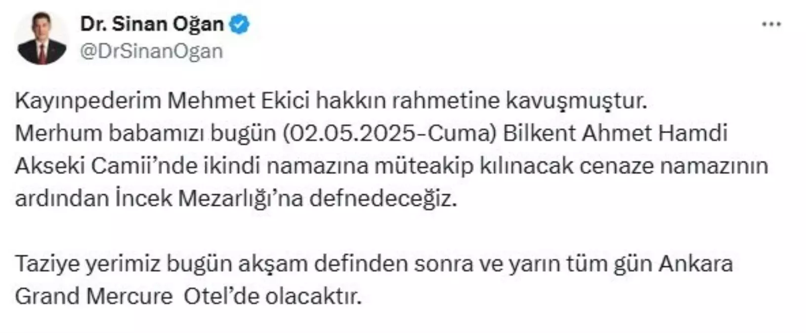 MHP’li Milletvekili Mehmet Ekici Hayatını Kaybetti