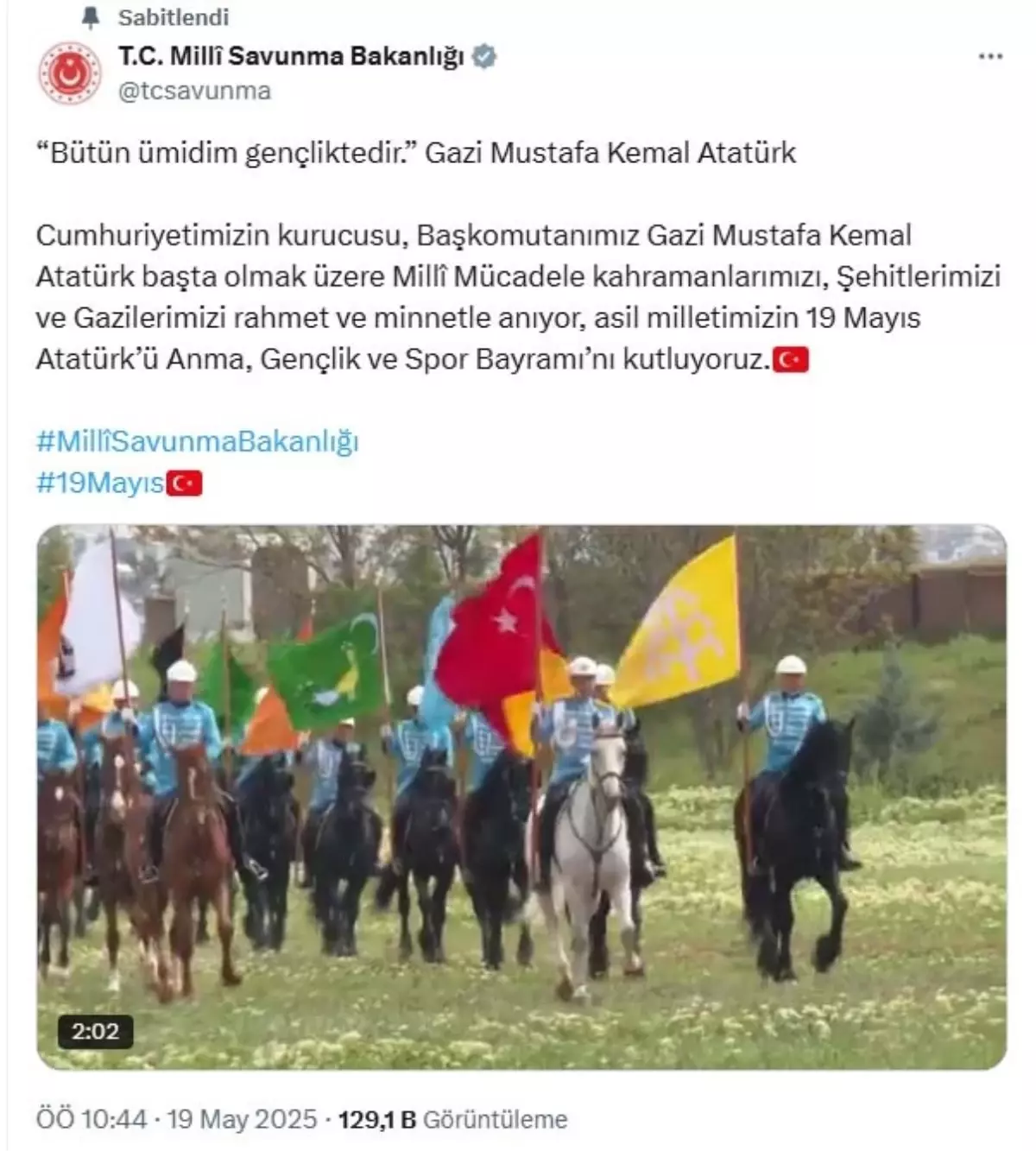 MSB’den 19 Mayıs Atatürk’ü Anma, Gençlik ve Spor Bayramı’na özel klip