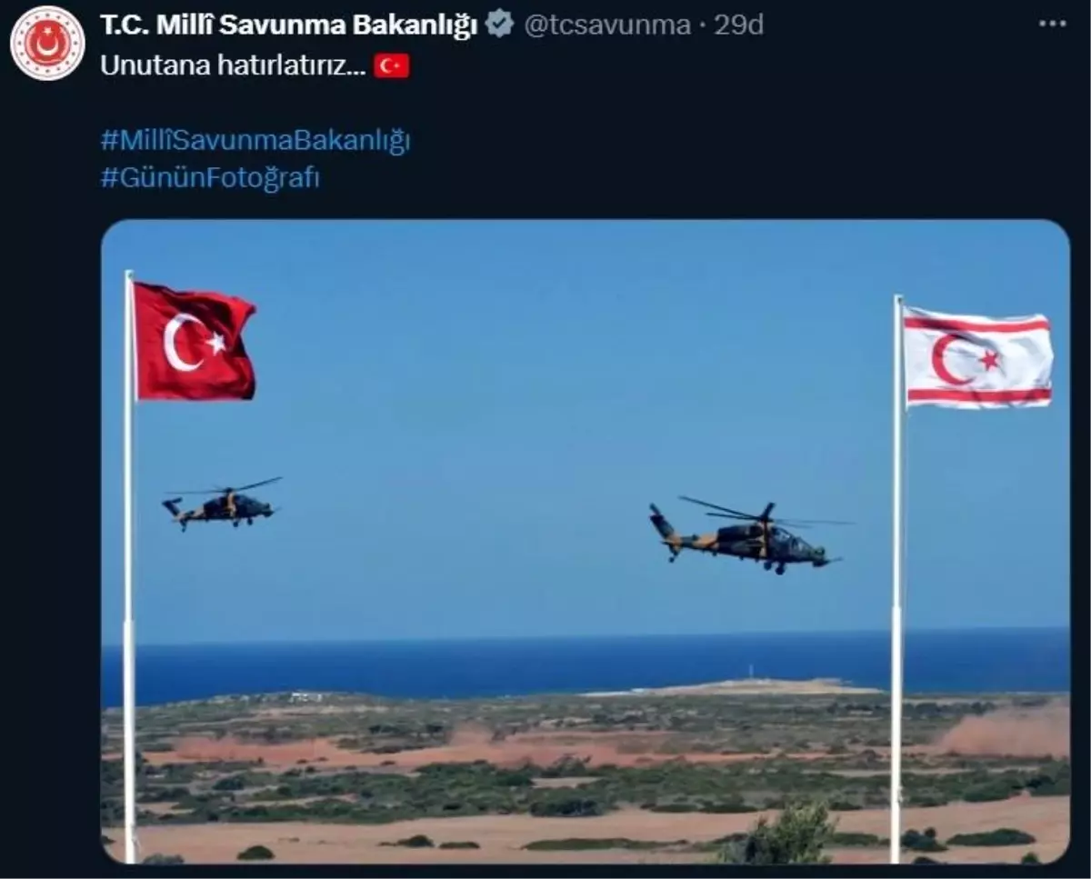 MSB’den KKTC ve Türk Bayrağı Paylaşımı