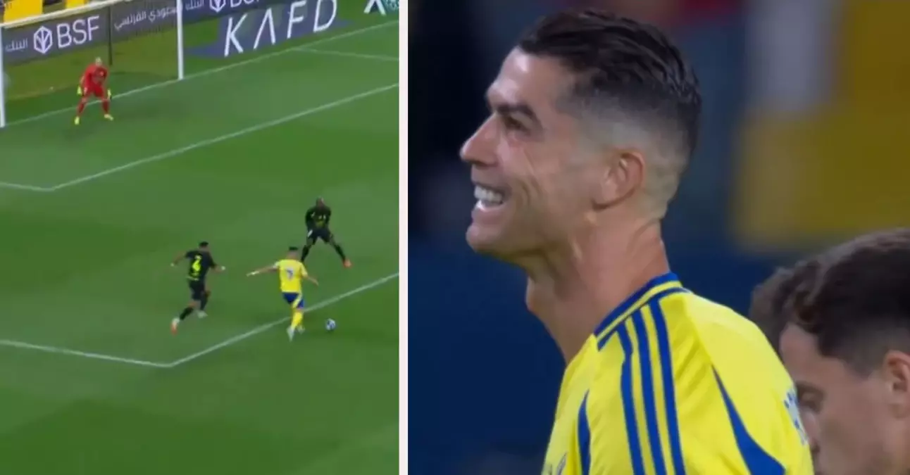 Ronaldo o denli bir şut attı ki kendisi bile güldü