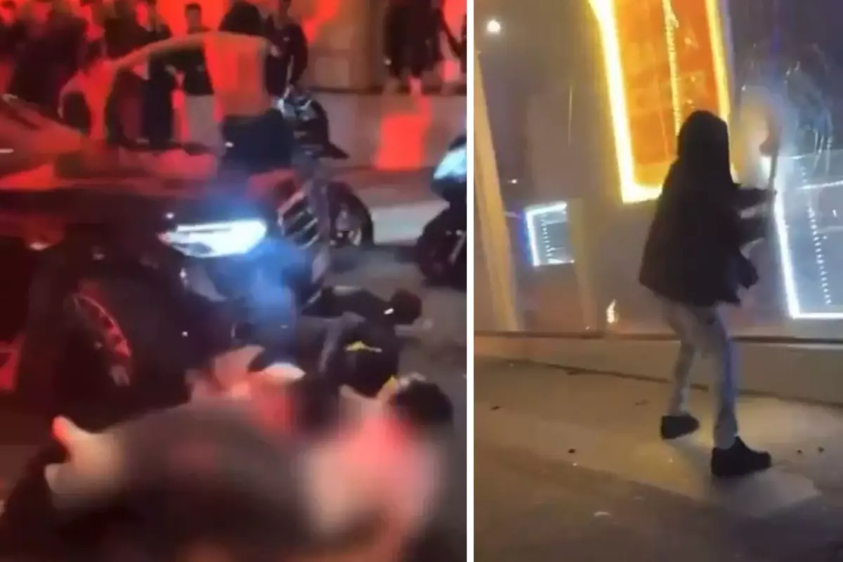 Şampiyonlar Ligi maçına gölge düşüren anlar! Otomobilleri yaktılar, sokakları yıktılar