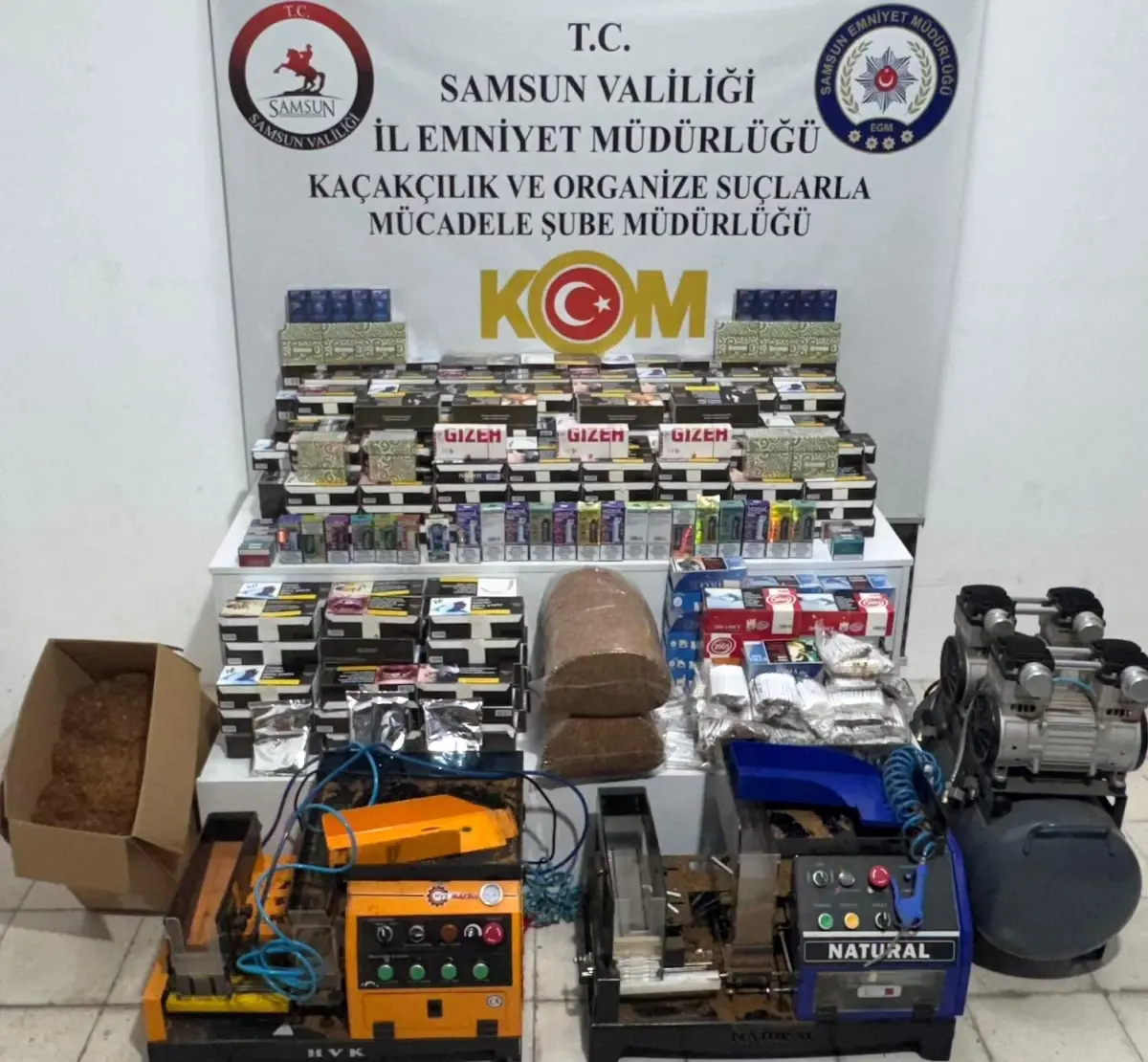 Samsun’da Kaçak Tütün Operasyonu