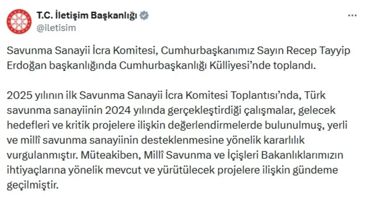 Savunma Sanayii İcra Toplantısı Yapıldı