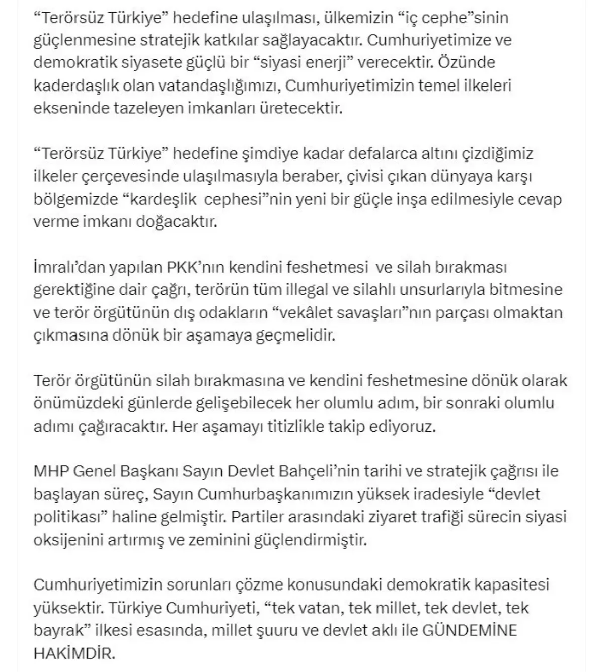 Terörsüz Türkiye İçin Stratejik Adımlar