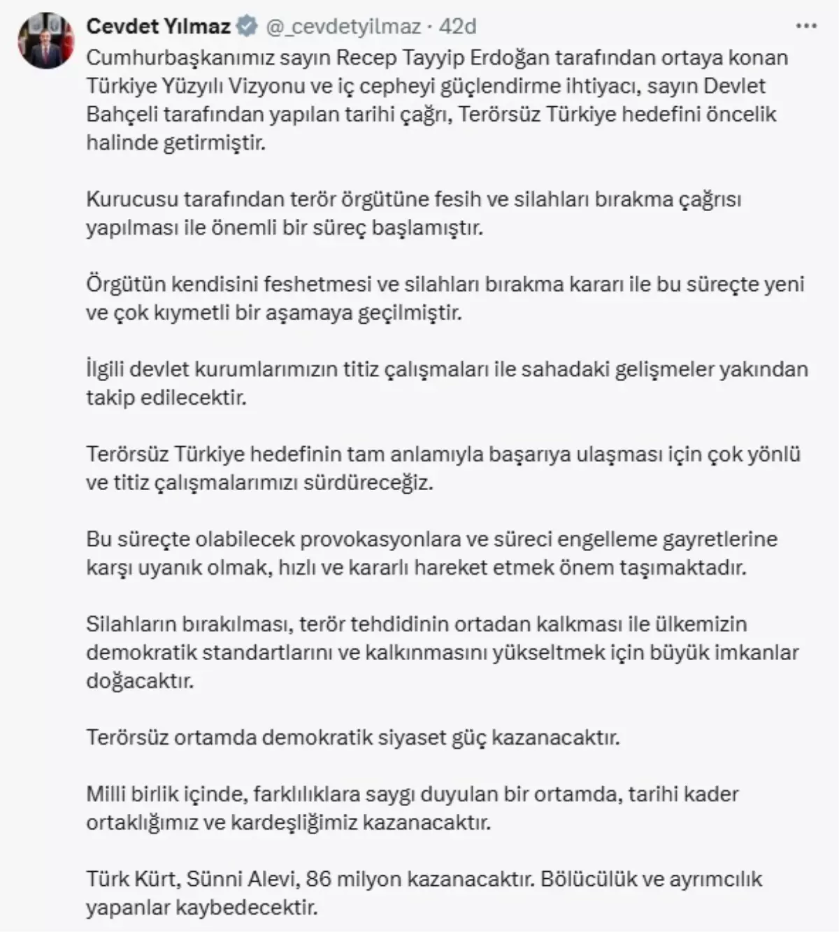 Terörsüz Türkiye maksadı için yeni evre