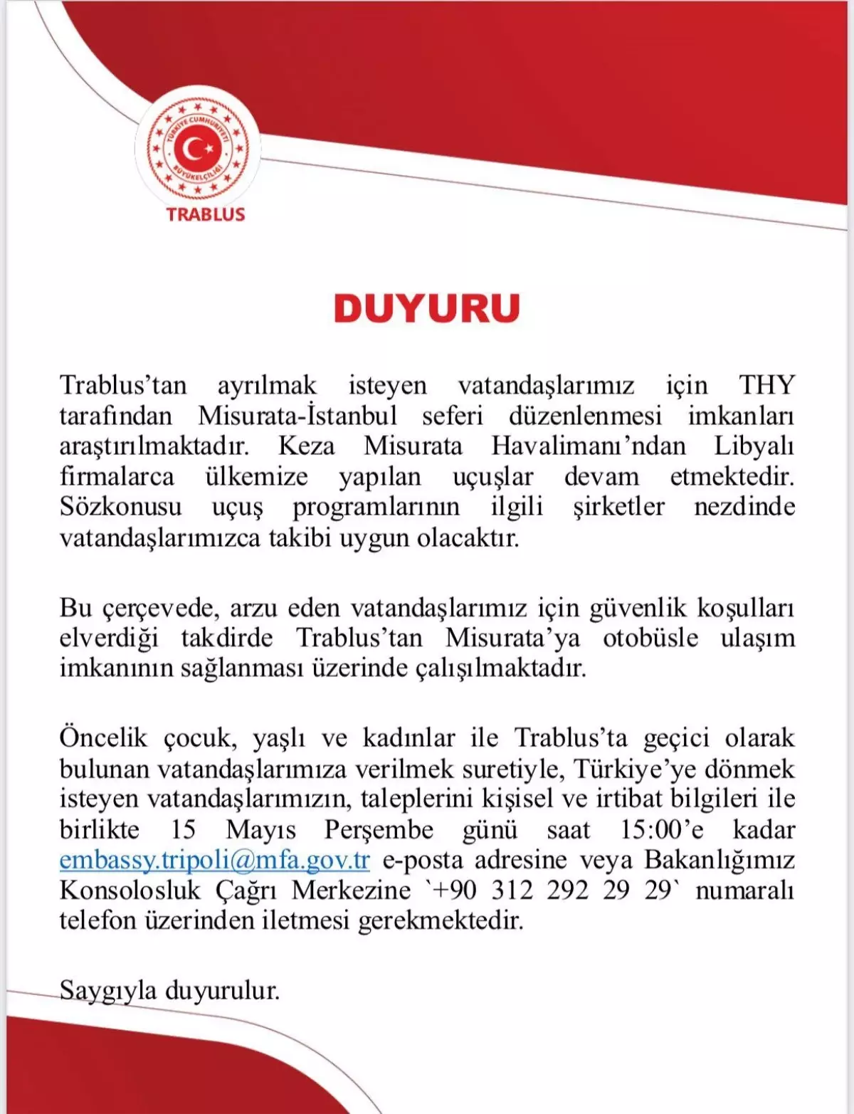 Türk Vatandaşları İçin Libya’dan Tahliye İmkanları