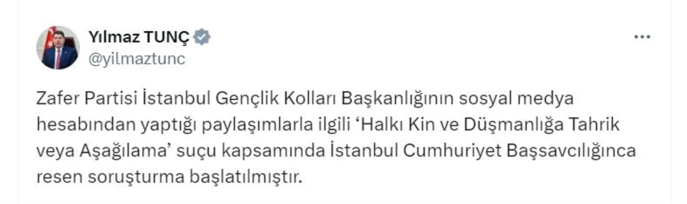 Zafer Partisi’ne Soruşturma