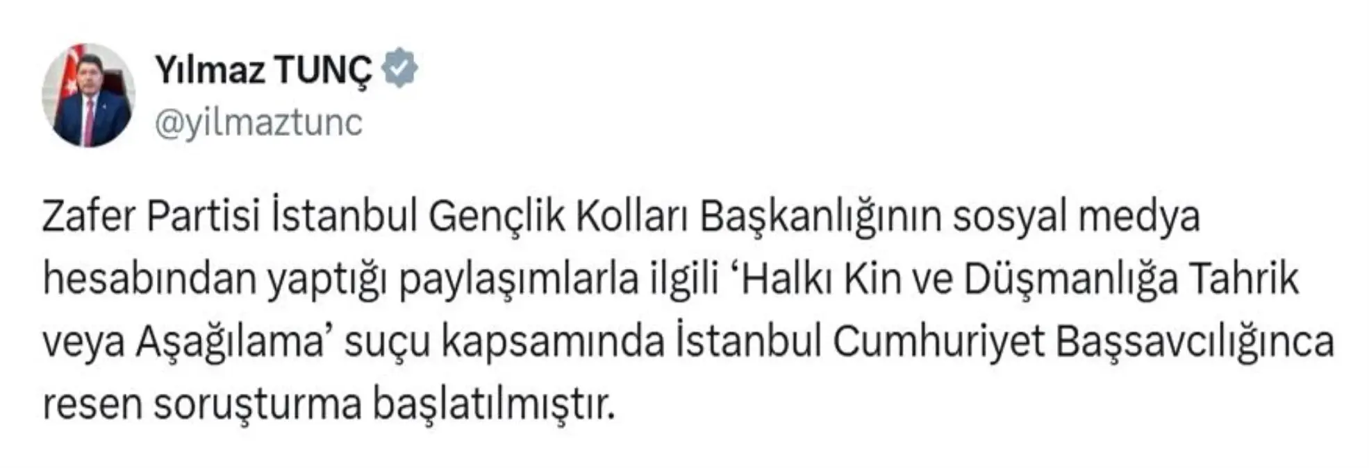 Zafer Partisi’ne Soruşturma